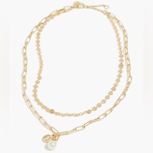 J.Crew Small coin and pearl layering necklace NWT